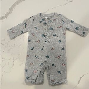Janie and Jack dinosaur romper, 0-3 months